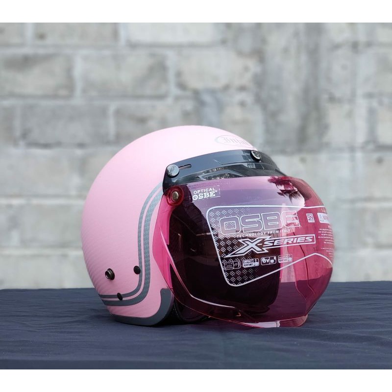 Jual HELM BOGO INJAK DEWASA FULL LEHER | INJAK HELMET GARIS LIS CHROME ...