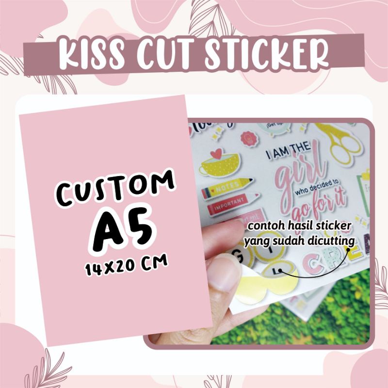 Jual [ UKURAN A5 / 14*21 cm ] Cetak Stiker + Cutting Kiss Cut Sticker Custom Shopee Indonesia