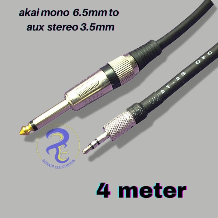 Jual kabel audio aux TRS 3.5mm to akai mono 6.5mm kabel keyboard 5meter ...