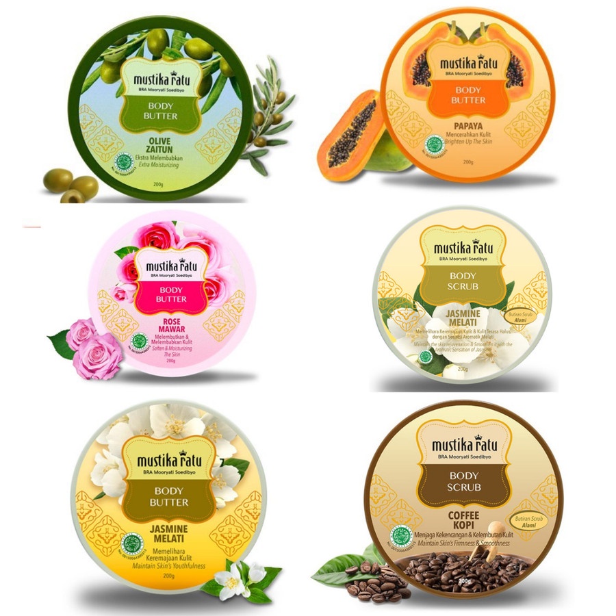 Jual Mustika Ratu Body Butter Body Scrub 200g LILY & NONEYROSE MAWA