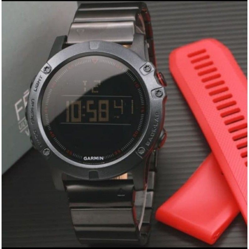 BEST SELLER JAM TANGAN PRIA GARMIN FENIX 5 DIGITAL FREE TALI RUBBER BOX