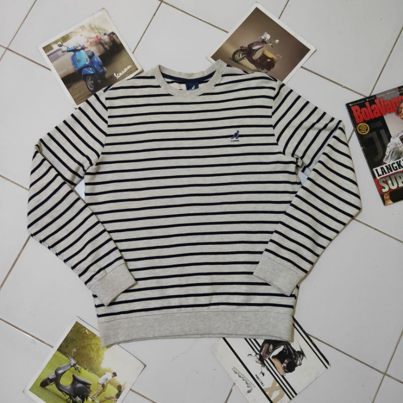 Crewneck Kangol Stripe White