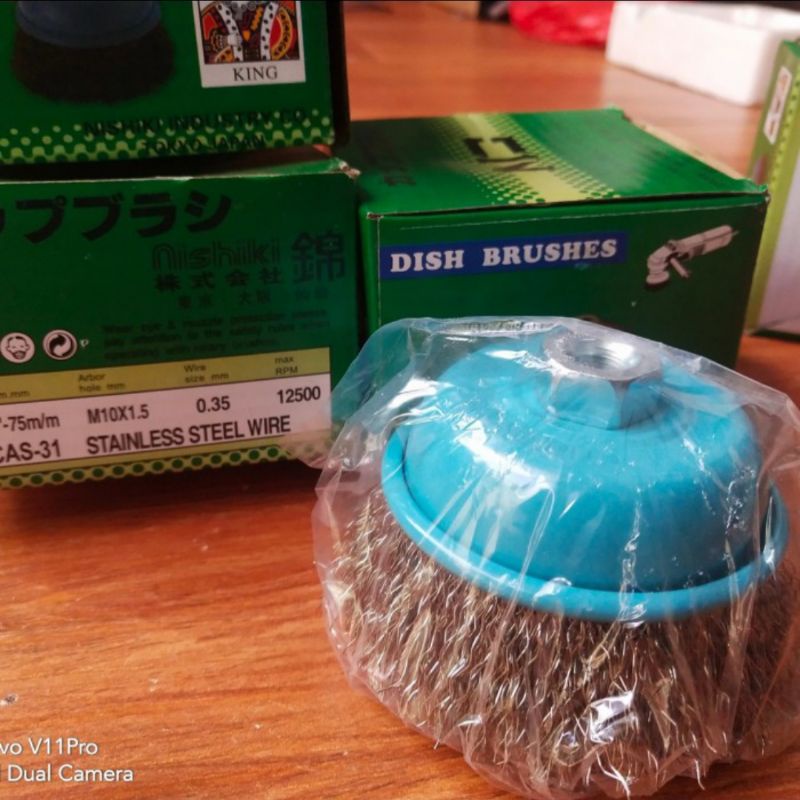 Jual Sikat Mangkok SS Cup Brush Stainless Steel Wire 3" KING CAS31