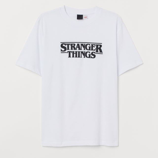 H M Stranger Things White Original T shirt Baju HnM Stranger Things White Original Kaos HM