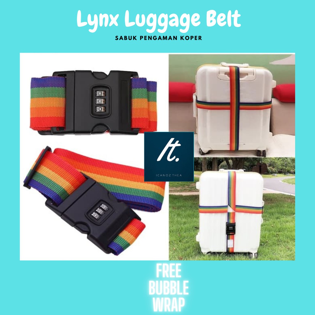 Jual SABUK TALI PENGIKAT PENGAMAN KOPER SILANG PELANGI LYNX LUGGAGE STRAP Shopee Indonesia