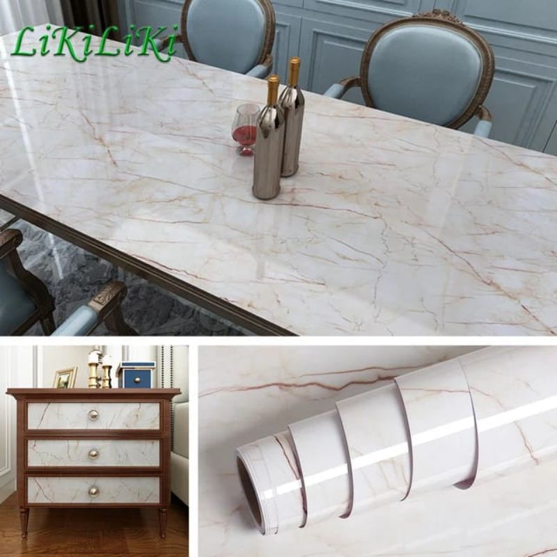 Jual Wallpaper Stiker Motif Premium Marmer Marble Lemari Meja Lantai