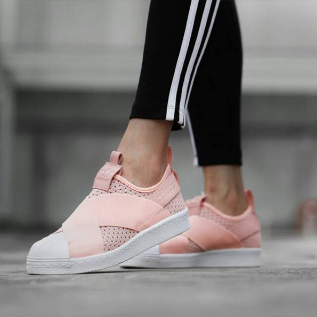 Adidas superstar slip on coral sale