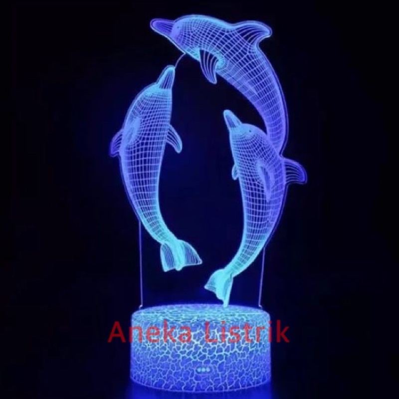 Jual LAMPU HIAS LED 3D / LAMPU TIDUR HIAS DIMENSI 3 WARNA PUTIH KUNING