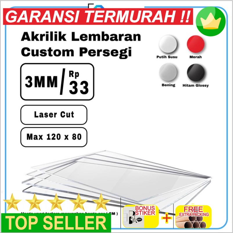 Jual Promo Acrylic Akrilik Custom Potong Lembaran Potong Laser