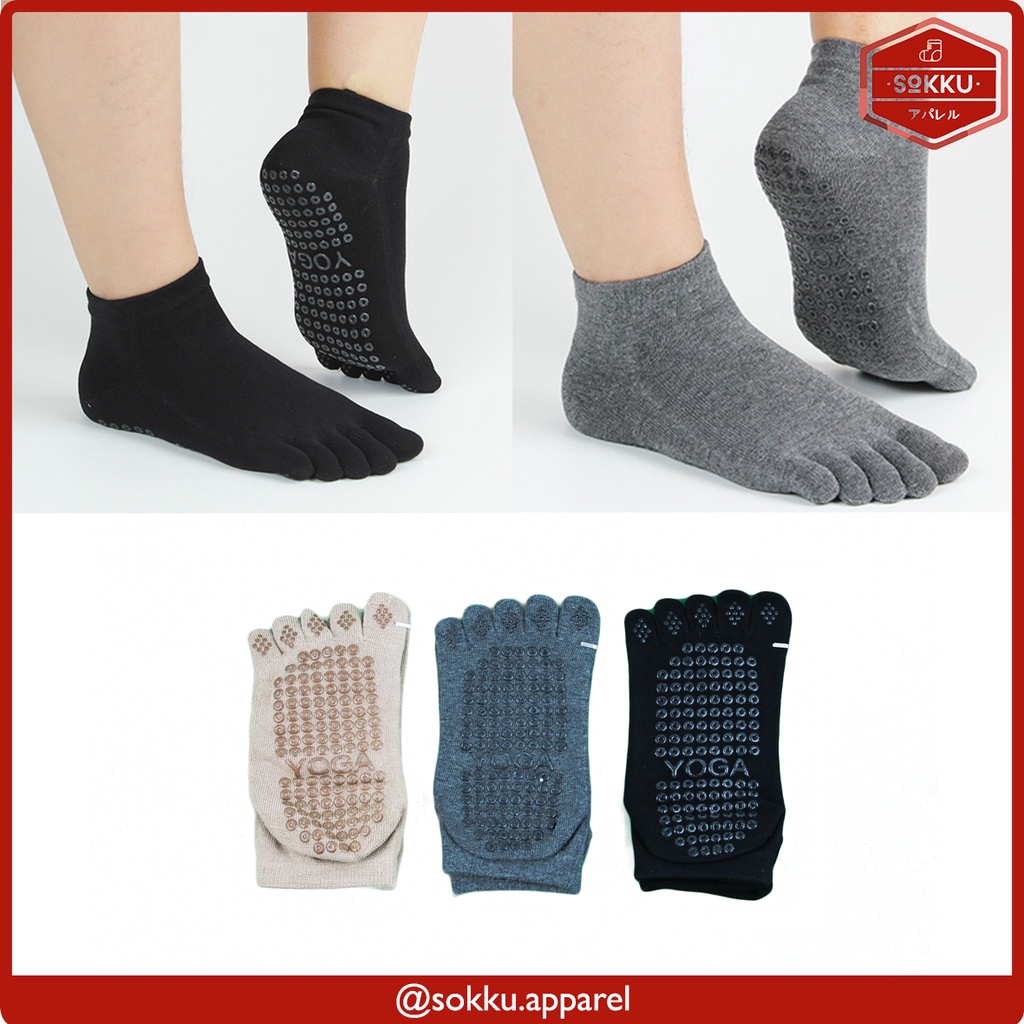 Jual Kaos Kaki Jari Yoga Pendek Mata Kaki Wanita Gel Anti Slip Toe