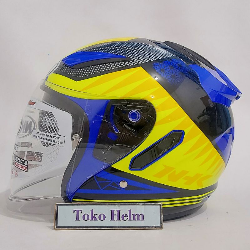 Jual Helm NHK halfface double visor NHK R1 motif XINOID/NAPOLEON/NEMA ...