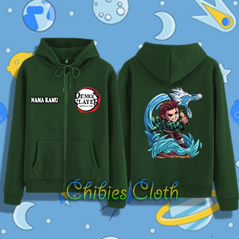 Jual Jaket Zipper Anak Laki Laki Chibi Tanjiro Kamado Jurus Naga Air ...