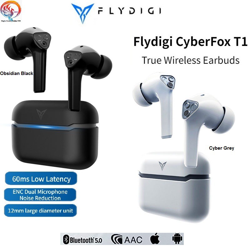 Jual ORIGINAL FLYDIGI Cyberfox T1 60ms Low Latency TWS Gaming Earbuds ...