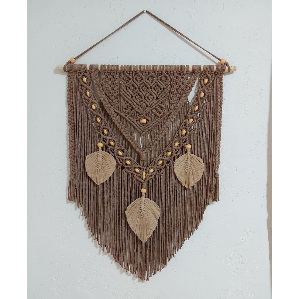 Jual MACRAME WALL HANGING RUMBAI DAUN HIASAN DINDING | Shopee Indonesia