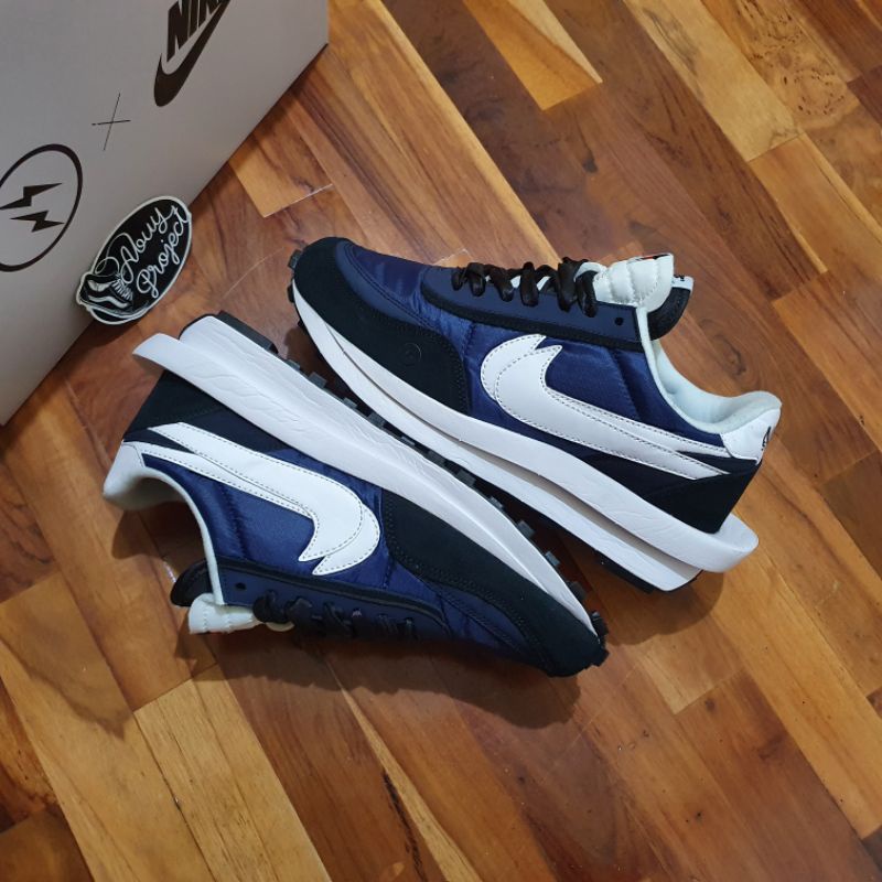 Jual Nike Sacai Ldv Waffle x Fragment Navy Nike Sacai Fragment