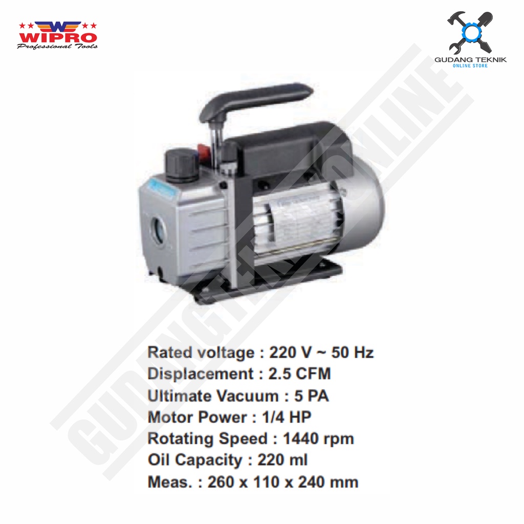 Jual Mesin Vacuum Pump WIPRO VP11 / Pompa Fakum Vacum Vakum 1/4 HP ...