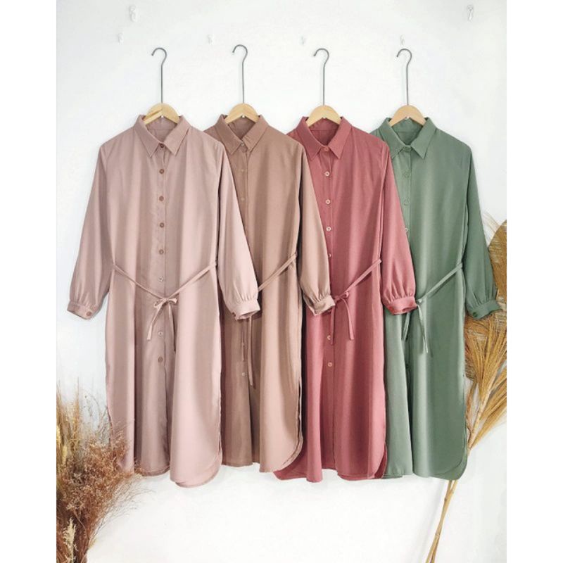 Jual Baju Long Dress Kemeja Tunik Wanita Muslim Jumbo Remaja Terbaru