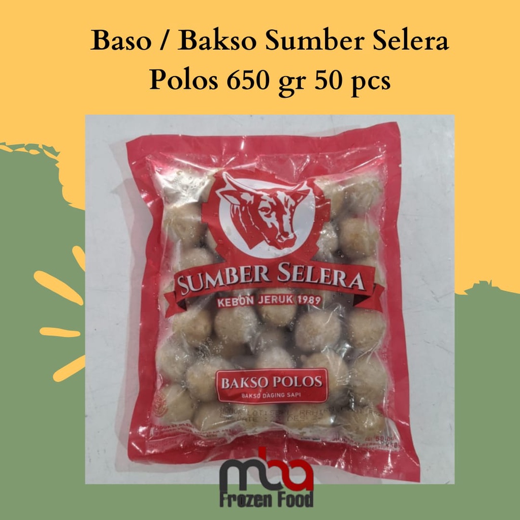 Jual Baso Bakso Sumber Selera Polos 650 Gr 50 Pcs Frozen Food