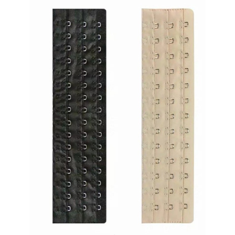 Élastique Extensible Pour Corset / Soutien-gorge - 4 Pièces Noir - 3 Rangées De Crochets Acier, Longueur ~28 Cm - Ajuste La Taille