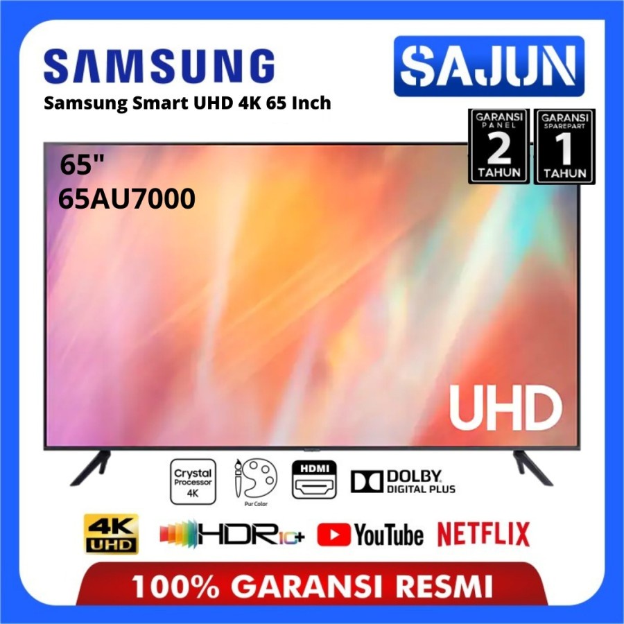Jual Samsung Smart TV 65 Inch Crystal 4K UHD 65AU7000 / UA65AU7000