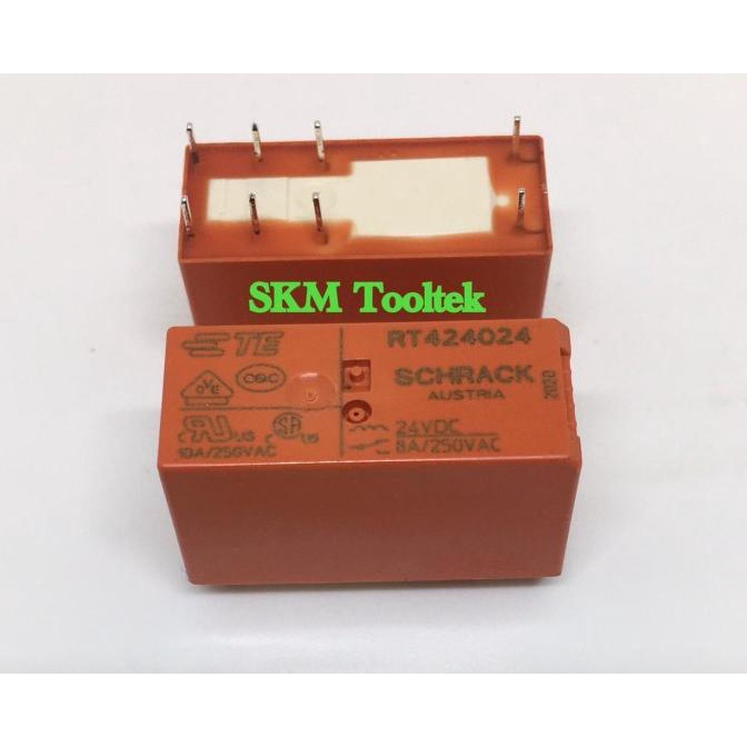Jual Relay Schrack Austria RT424024 24Vdc / 8Amp 250VAC 8 Kaki | Shopee ...