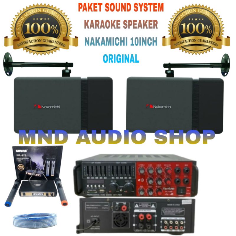 Jual Paket Sound System Karaoke Speaker Nakamichi 10inch Amplifier