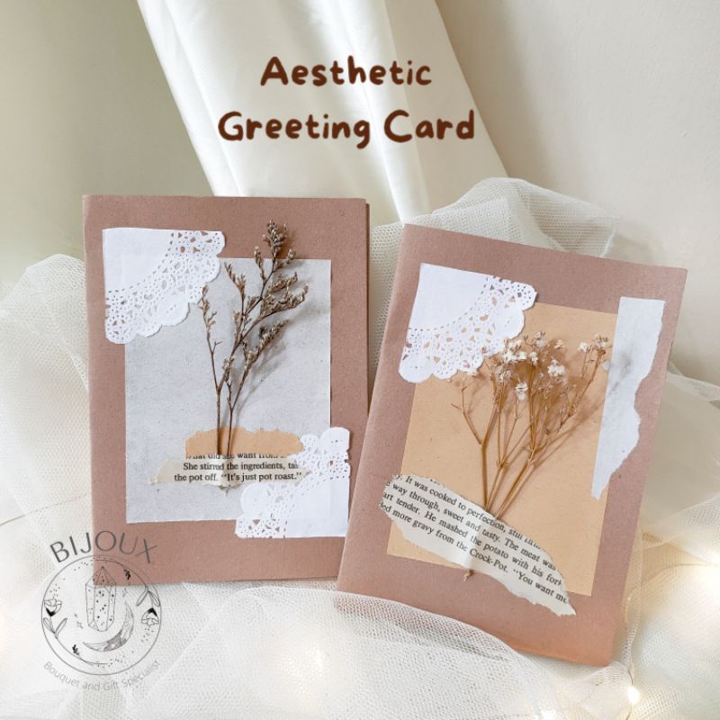 Jual KARTU UCAPAN AESTHETIC / KARTU COKLAT / GREETING CARD / KARTU