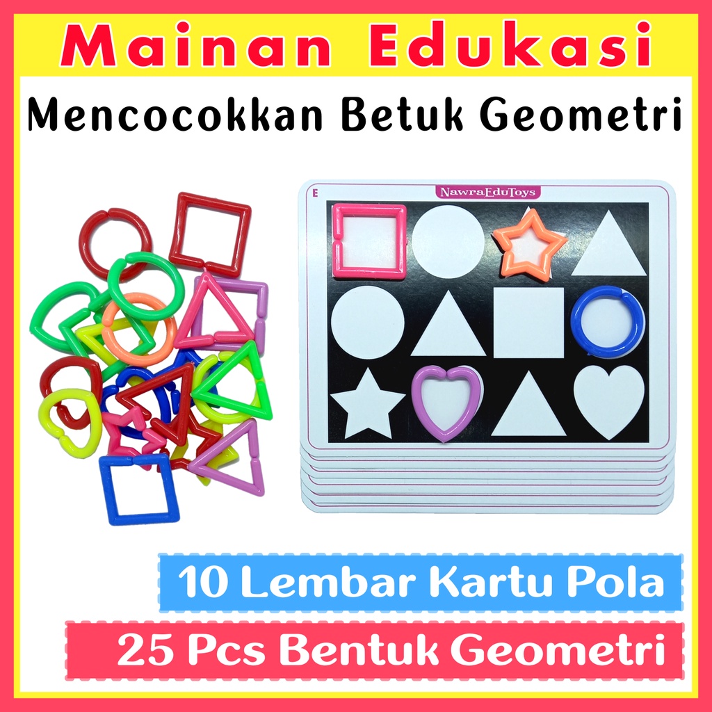 Jual Mainan Edukasi MENCOCOKKAN BENTUK WARNA RANTAI GEOMETRI ...