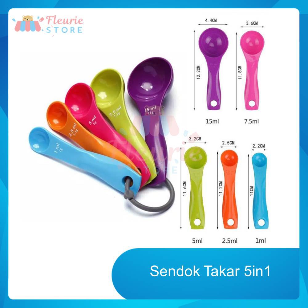 Jual Sendok Takar Warna 5in1 Sendok Set Ukur Masak Air Minyak Mentega Roti Bbq Kue Shopee 9765