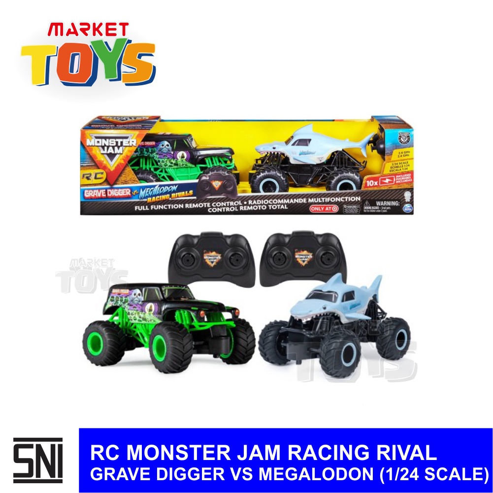 Jual RC Monster Jam Racing Rivals - Grave Digger VS Megalodon (1/24 ...