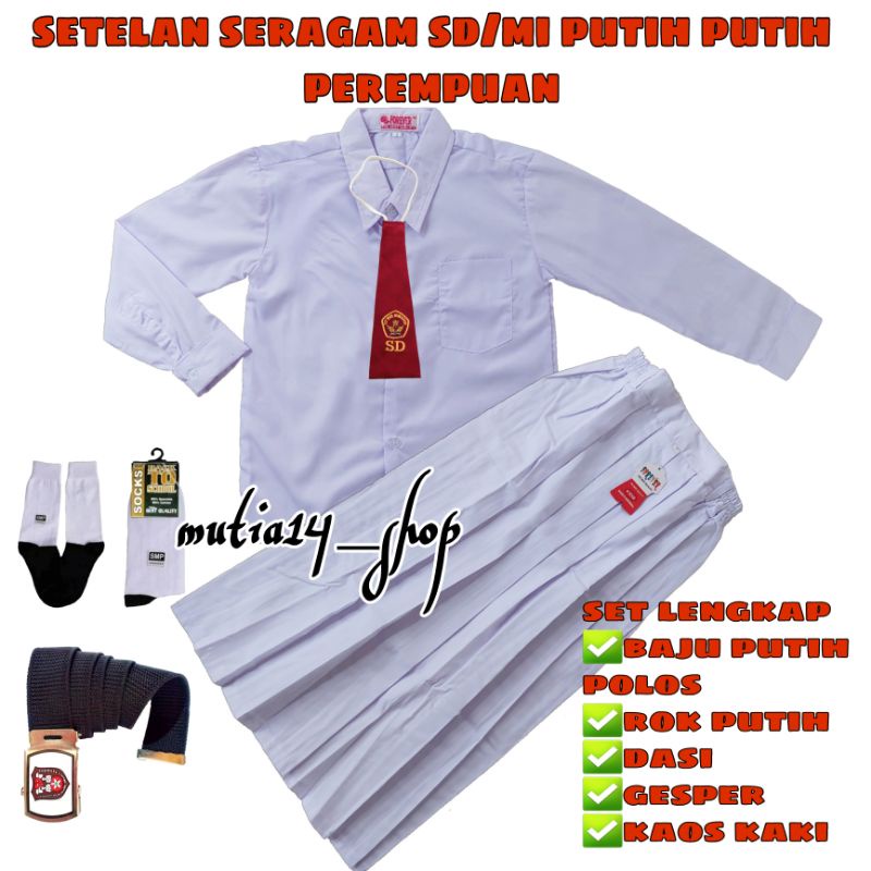 Jual Seragam Sekolah Sd Mi Putih Putih Putih Perempuan Baju Putih