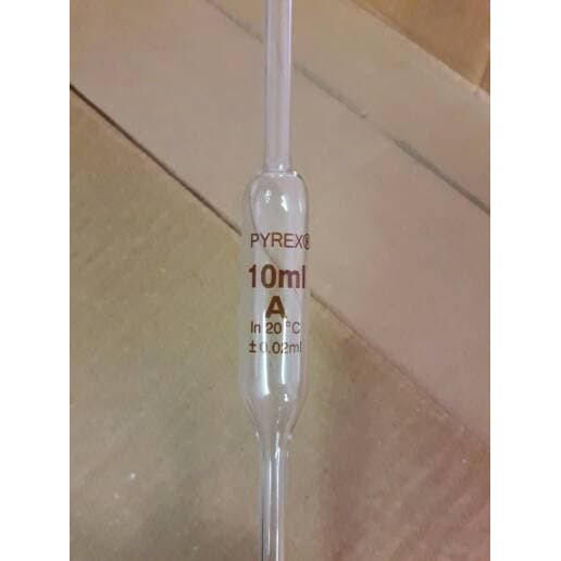 Jual Pipet Gondok Volumetric Pipet Cap 10 Ml PYREX Cina Class A 