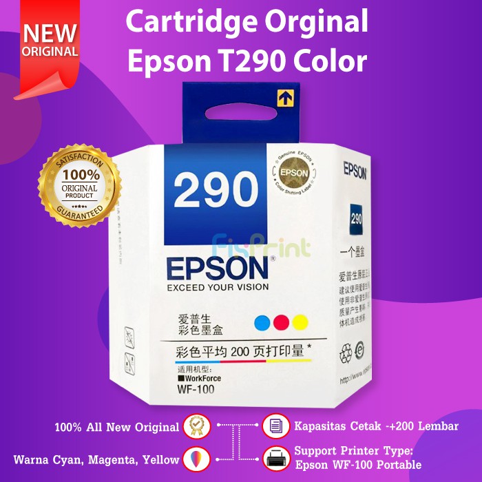 Jual Epson 289 C13t289 Black C13t290 Color Cartridge Tinta Printer Workforce 100 Wf100 Work 6417