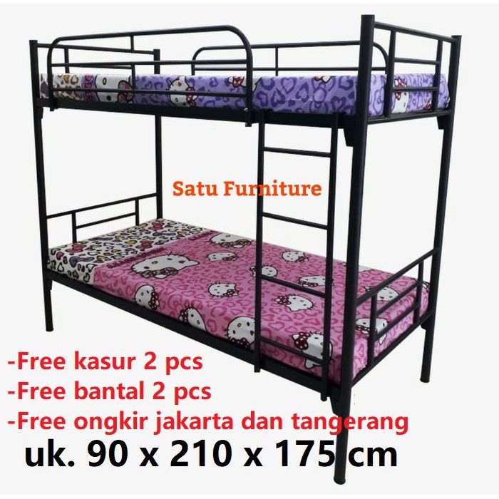 Jual Ranjang Tingkat Susun Besi Bunkbed Set Kasur Tempat Tidur Rumah ...