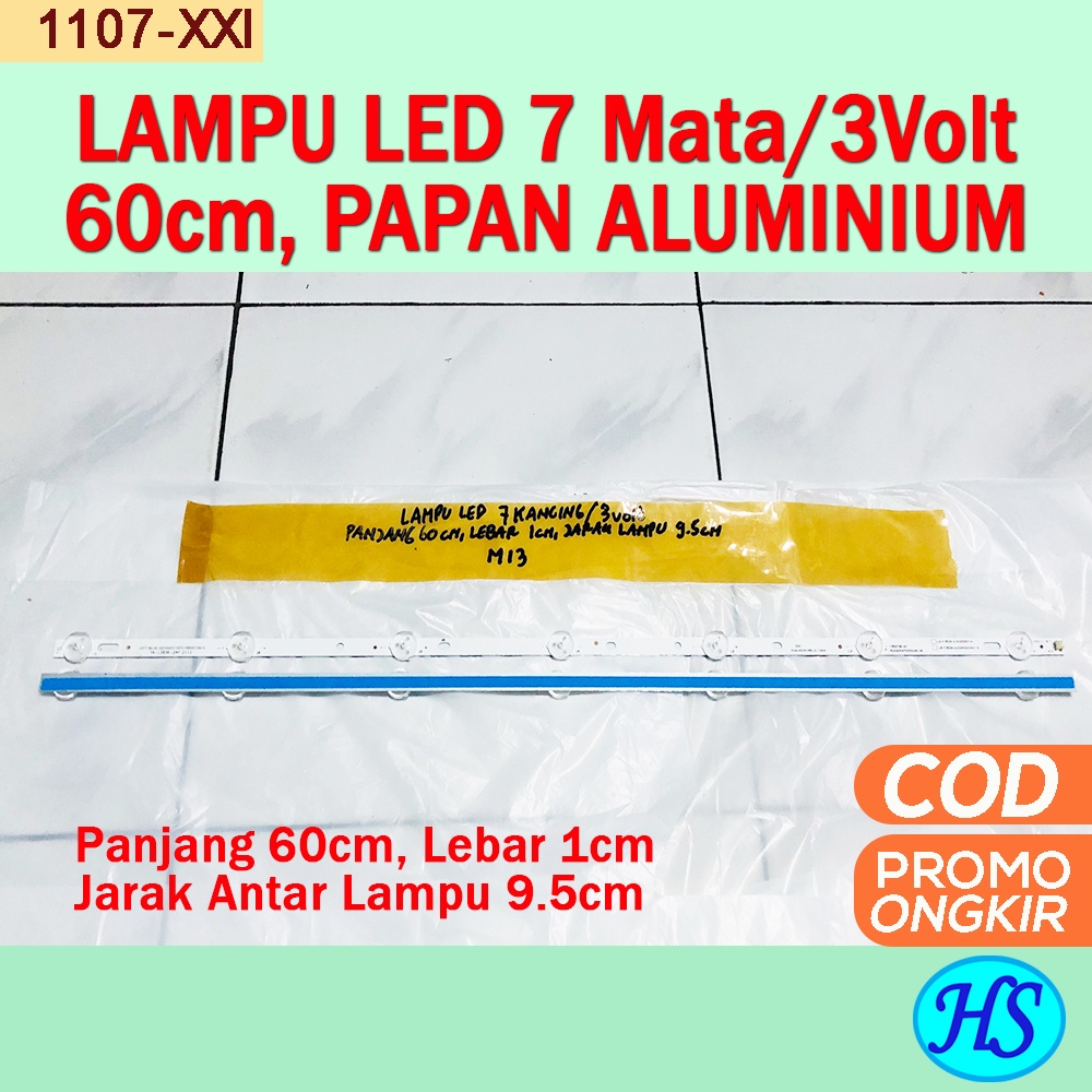 Jual Lampu Backlight BL LED TV 7 Kancing Cembung 3V 60cm PCB Alumunium ...