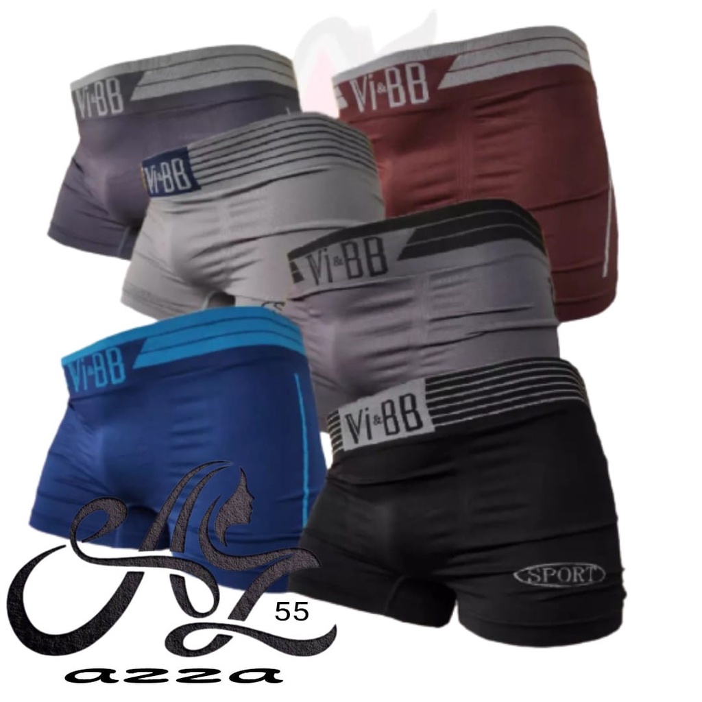 Jual 6 Pcs Celana Dalam Pria Model Boxer Seamless Import Merk Vi & BB ...