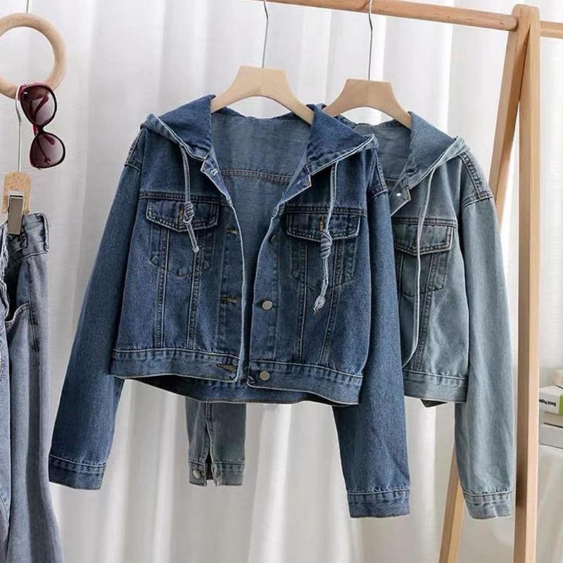 Jaket Jeans Cewek Kekinian Jumbo Jacket Jins Denim Remaja Oversiz YI689 Jaket Wanita Arashi Jaket