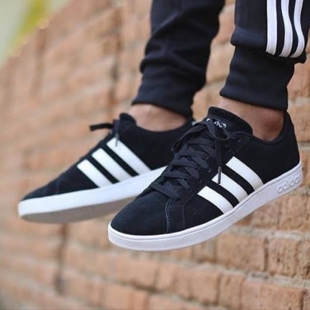 Adidas neo black suede best sale