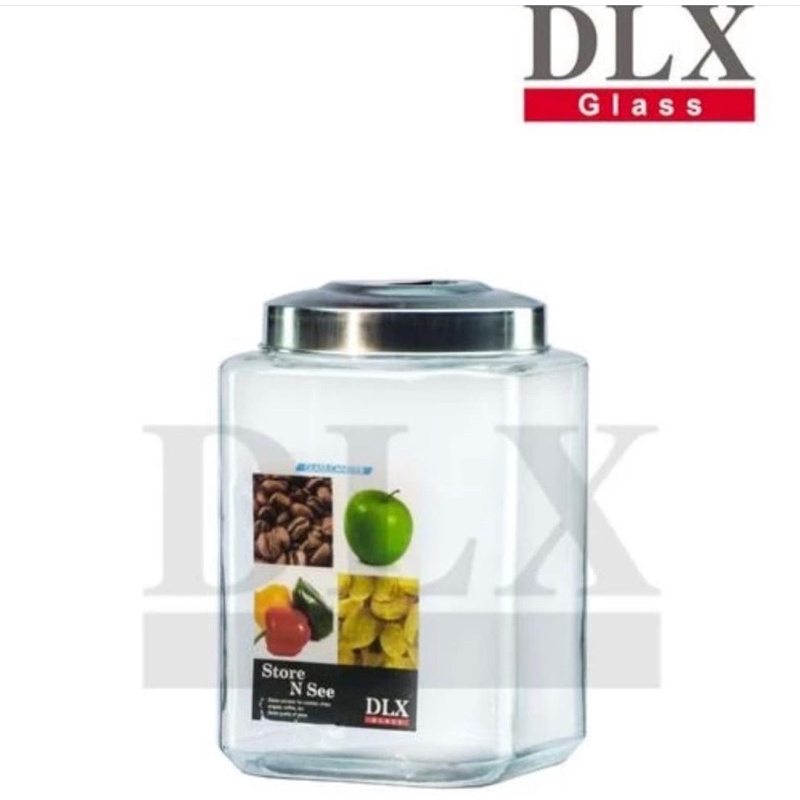 Jual Dlx Toples Kaca Kafe B Seal / Stoples Kafe B Tutup Stainless Kedap ...