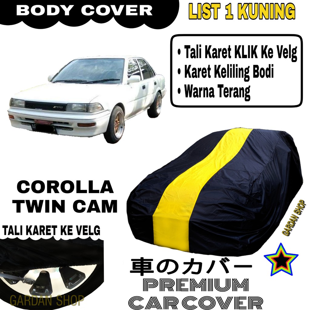 Jual Body Cover COROLLA TWIN CAM List Single KUNING Sarung Mobil Penutup  Corolla PREMIUM