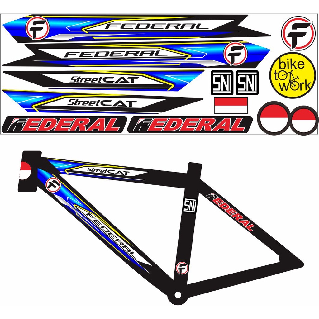 Jual STIKER BUAT SEPEDA POLET STICKER / BIKE STREET STRIPING FEDERAL ...