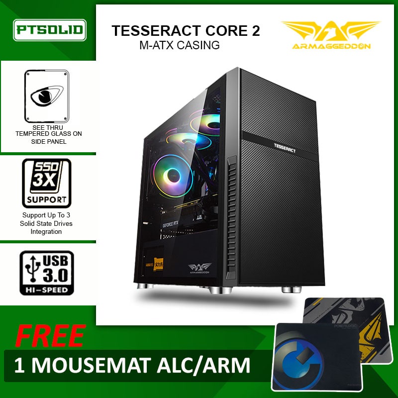 Jual Casing Pc Armaggeddon Tesseract Core 2 Pro-Grade Gaming | Shopee ...