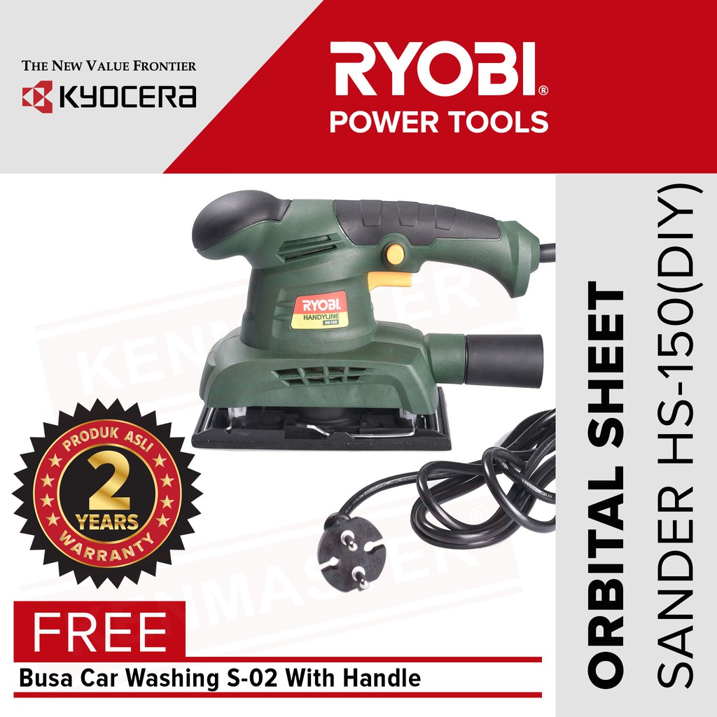 Jual Ryobi Orbital Sander HS150 / Mesin Amplas Listrik 150W FREE Busa