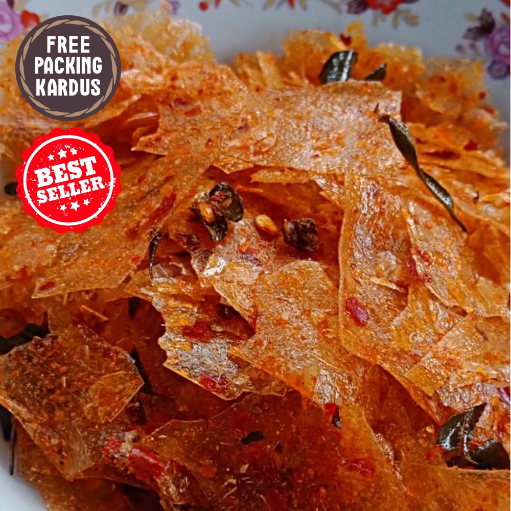 Jual Cemilan Pedas Keripik Kaca Extra Pedas 100 Gram Jajanan Snack