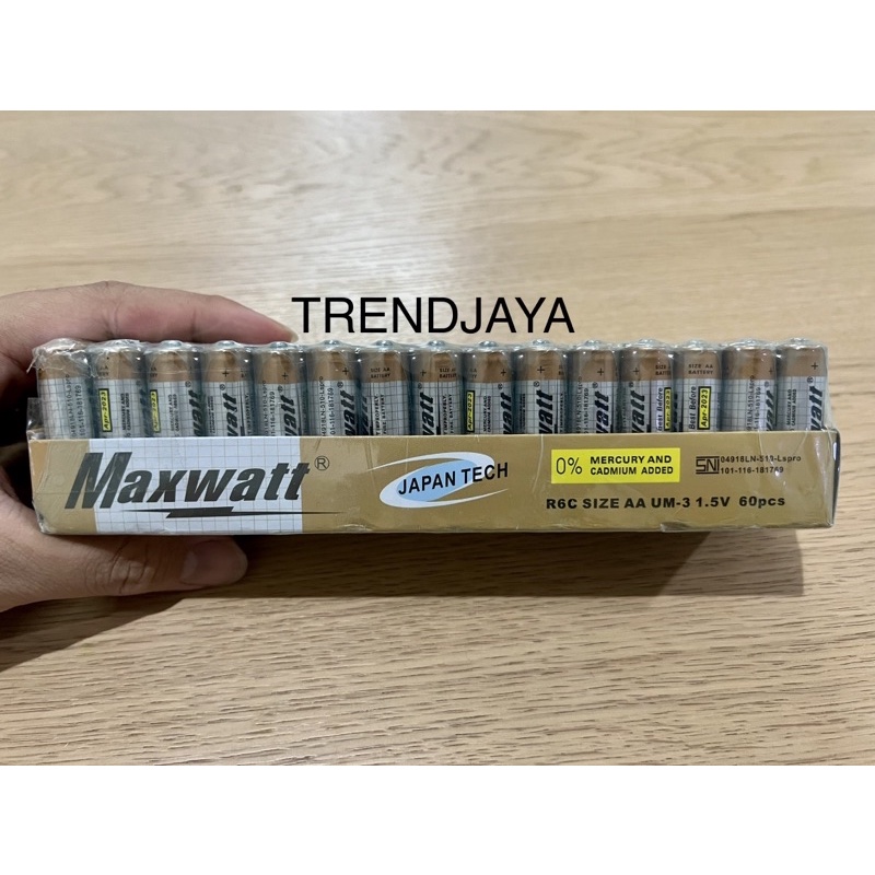 Jual BATERAI MAINAN AA/A2 MAXWATT 1box isi 60pcs | Shopee Indonesia