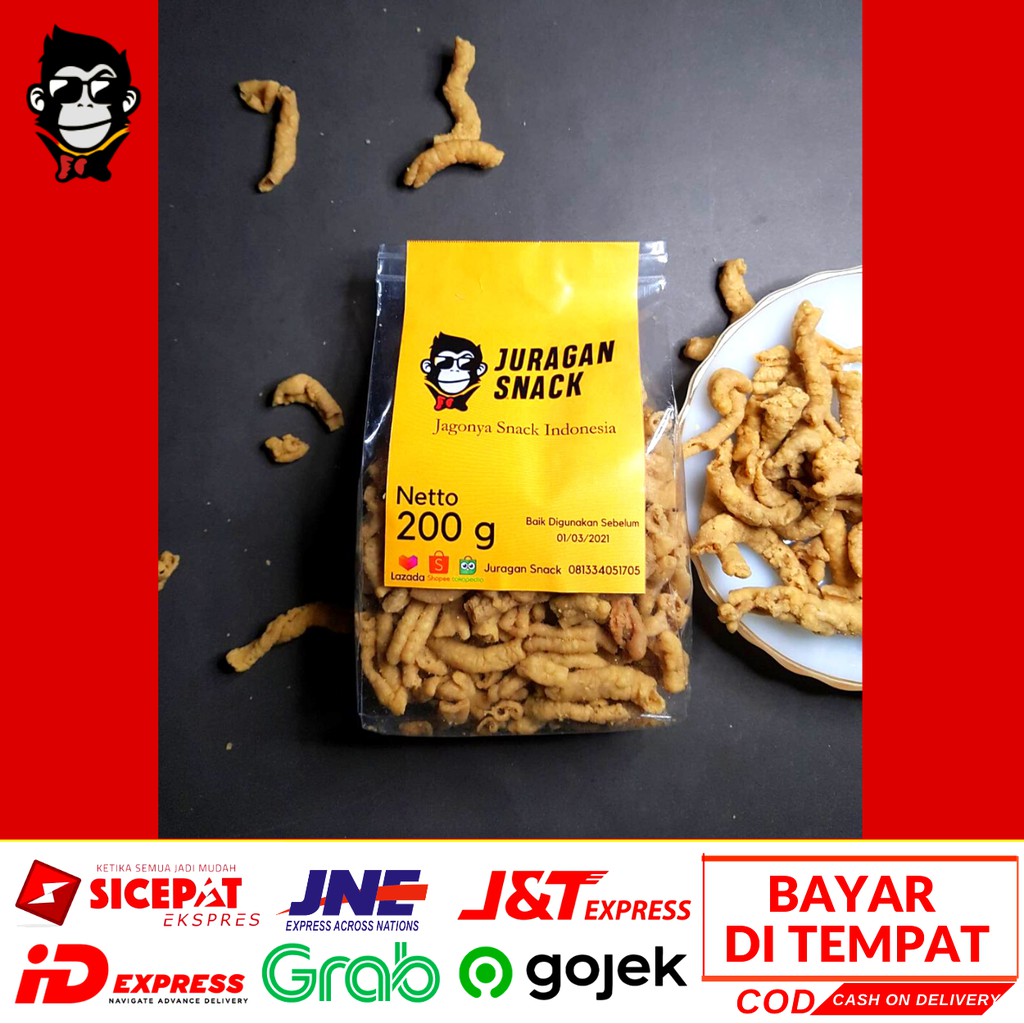 Jual Keripik Usus 200 G Makanan Ringan Camilan Jajanan Jajan Snack