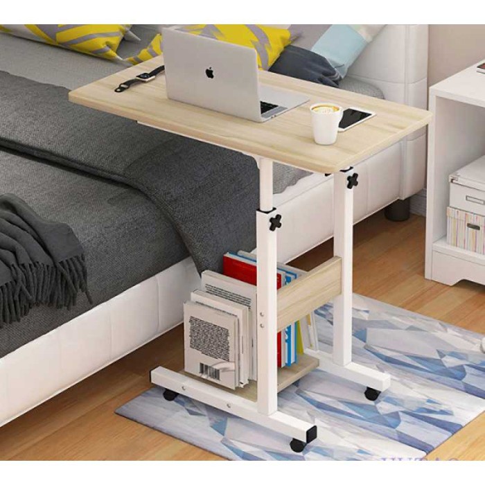 Jual Meja Laptop Roda Lipat Adjustable Stand Desk Rak Meja Buku Kamar ...
