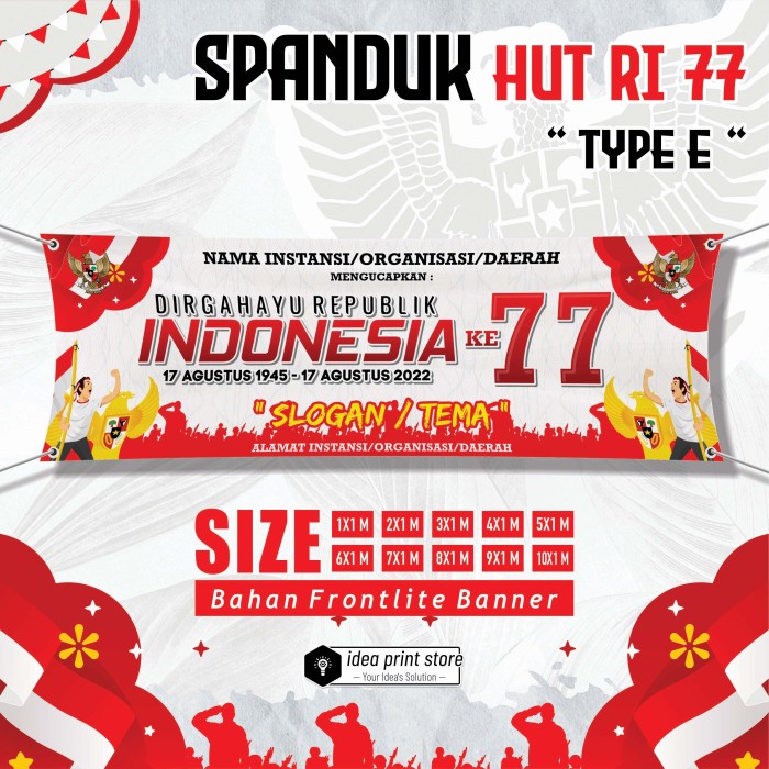 Jual SPANDUK HUT RI 5X1 METER KEMERDEKAAN AGUSTUSAN BANNER