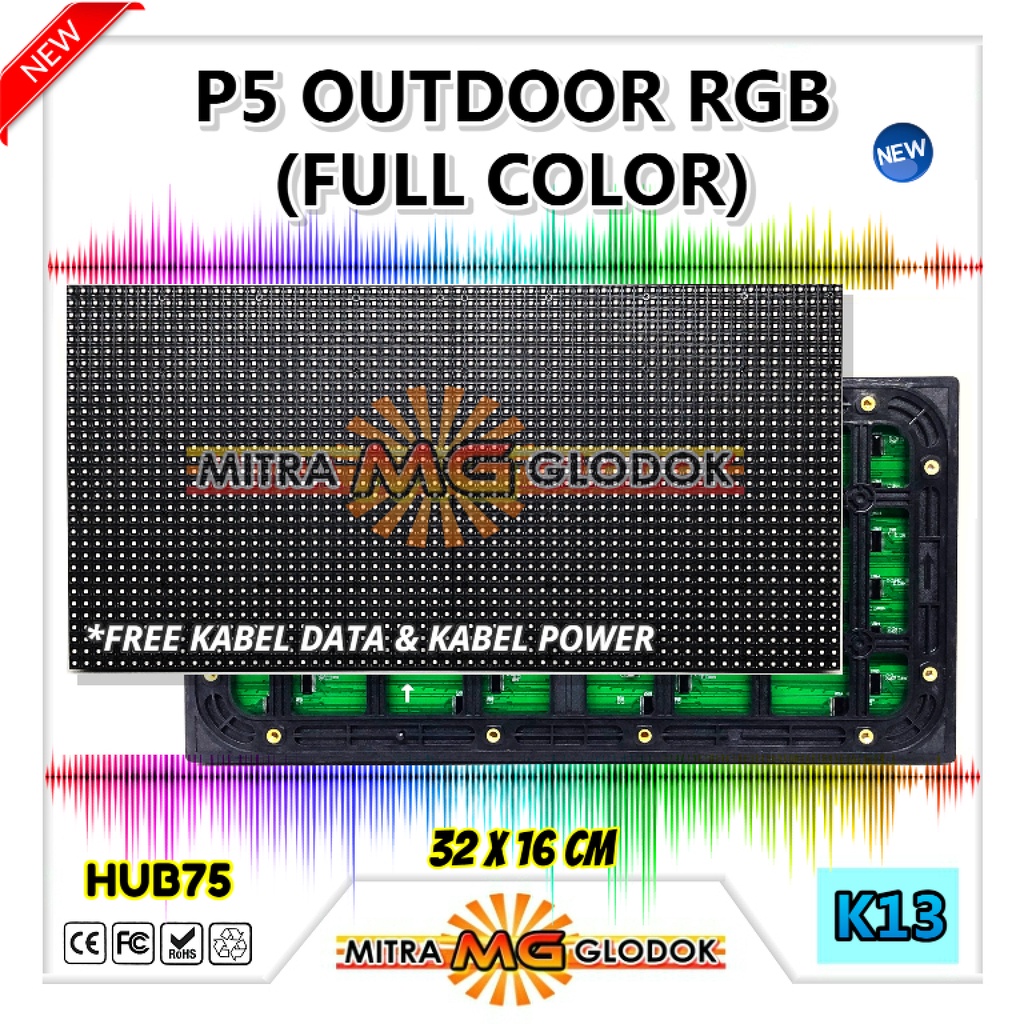 Jual PANEL MODUL P5 OUTDOOR RGB SMD FULL COLOR HUB 75 KOMPONEN ...