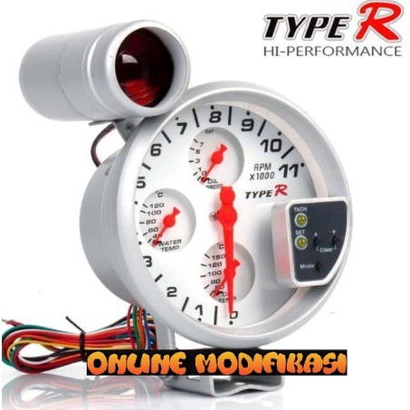 Jual TYPE-R 5 INCH Tachometer 4In1 | Shopee Indonesia